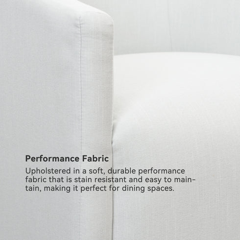 Rafa Performance Dining Chair with Casters – Comfortable Dining Armchair | Elegant Dining Chairs | Kinwell Furniture | Durable Performance Fabric